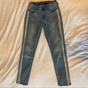 EUC H&M Girls Glitter Striped Jeans